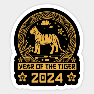 Year of The Tiger 2024 Chinese New Years Zodiac tiger | New year gift | Lunar year Tiger lover Sticker